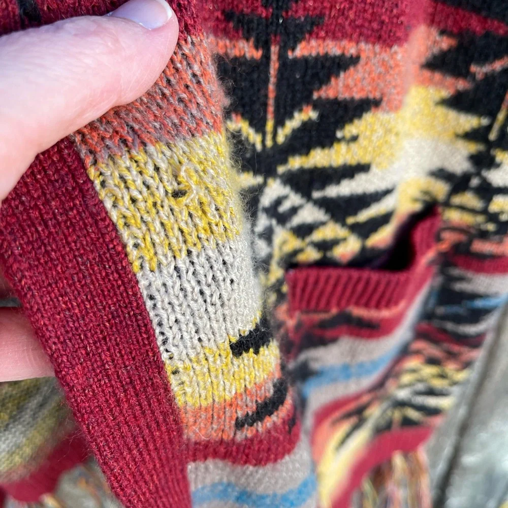 American Eagle Sweater Cardigan Vest Short Sleeve Southwest Oversized XS Hood - Picture 3 of 4